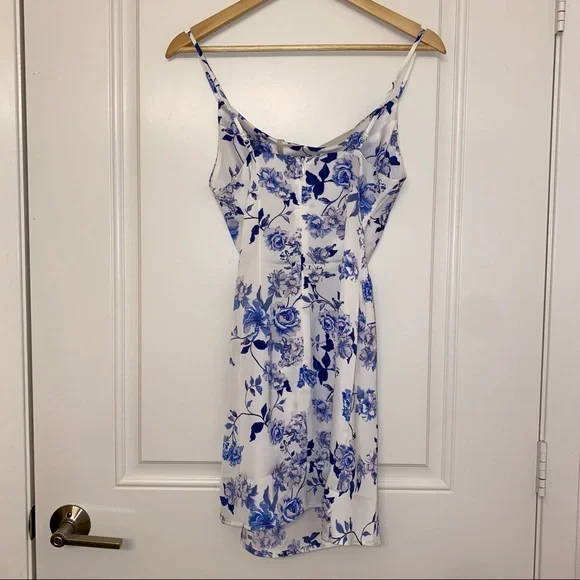 NWT Floral Cowl Neck Slip Dress | Blue & White | XS - Picture 4 of 5